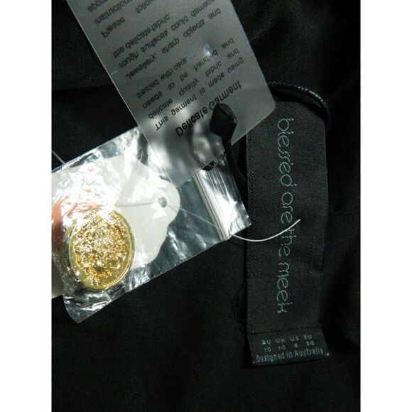 Blessed Are The Meek Blazer Dress Size 6 BLACK Double Breasted Sleeveless - Picture 13 of 16